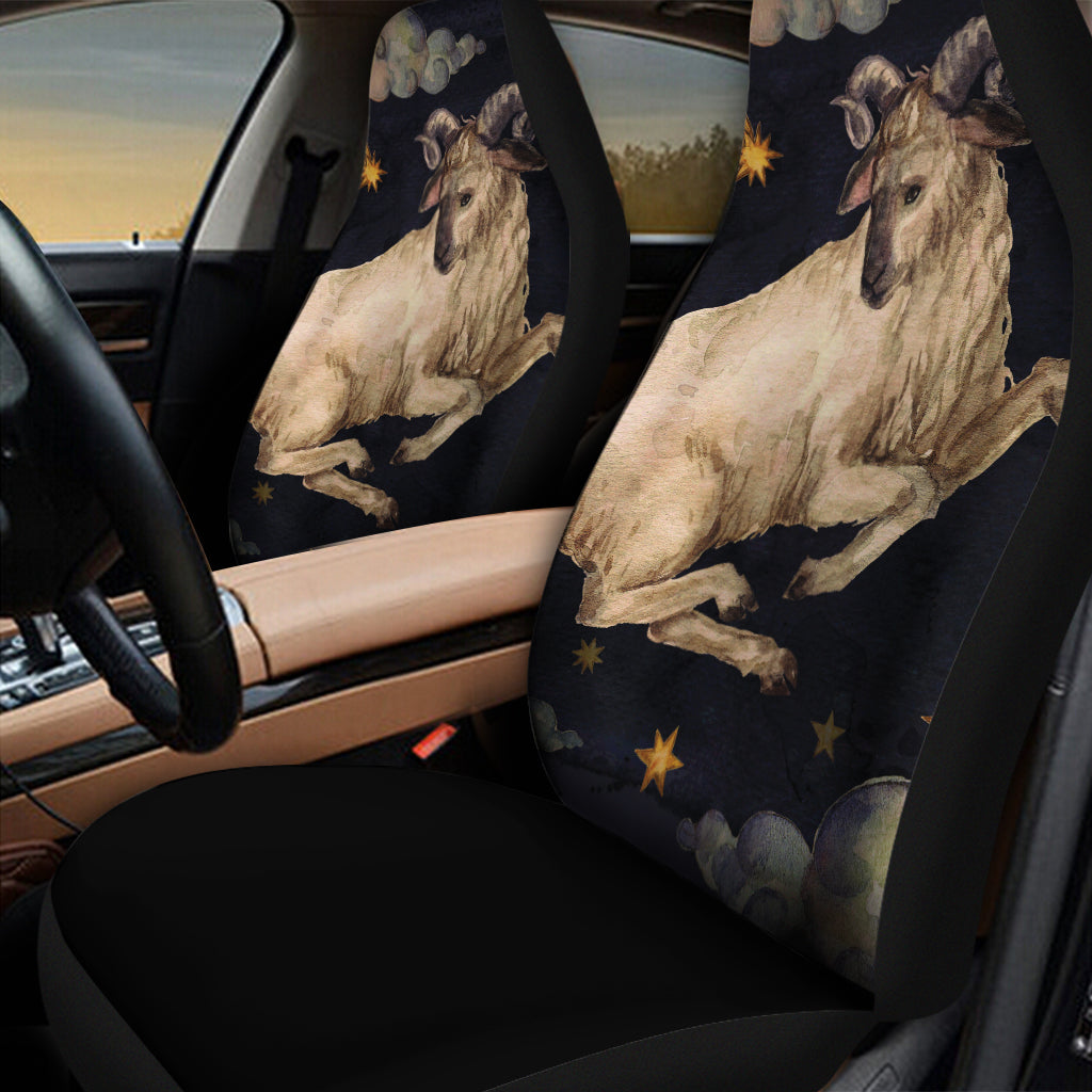 Watercolor Aries Zodiac Sign Print Universal Fit Car Seat Covers