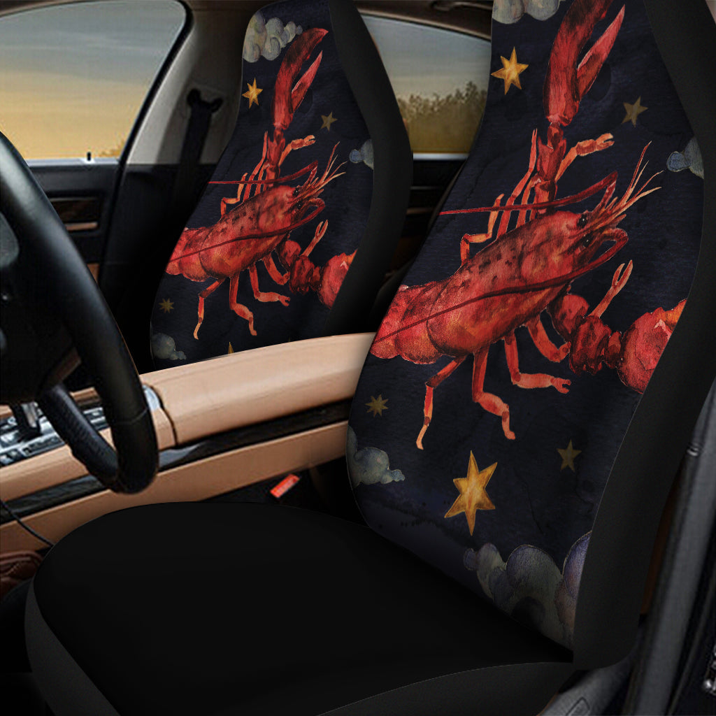 Watercolor Cancer Zodiac Sign Print Universal Fit Car Seat Covers