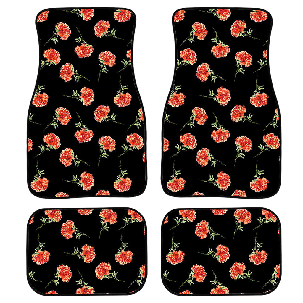 Watercolor Carnation Pattern Print Front And Back Car Floor Mats/ Front Car Mat