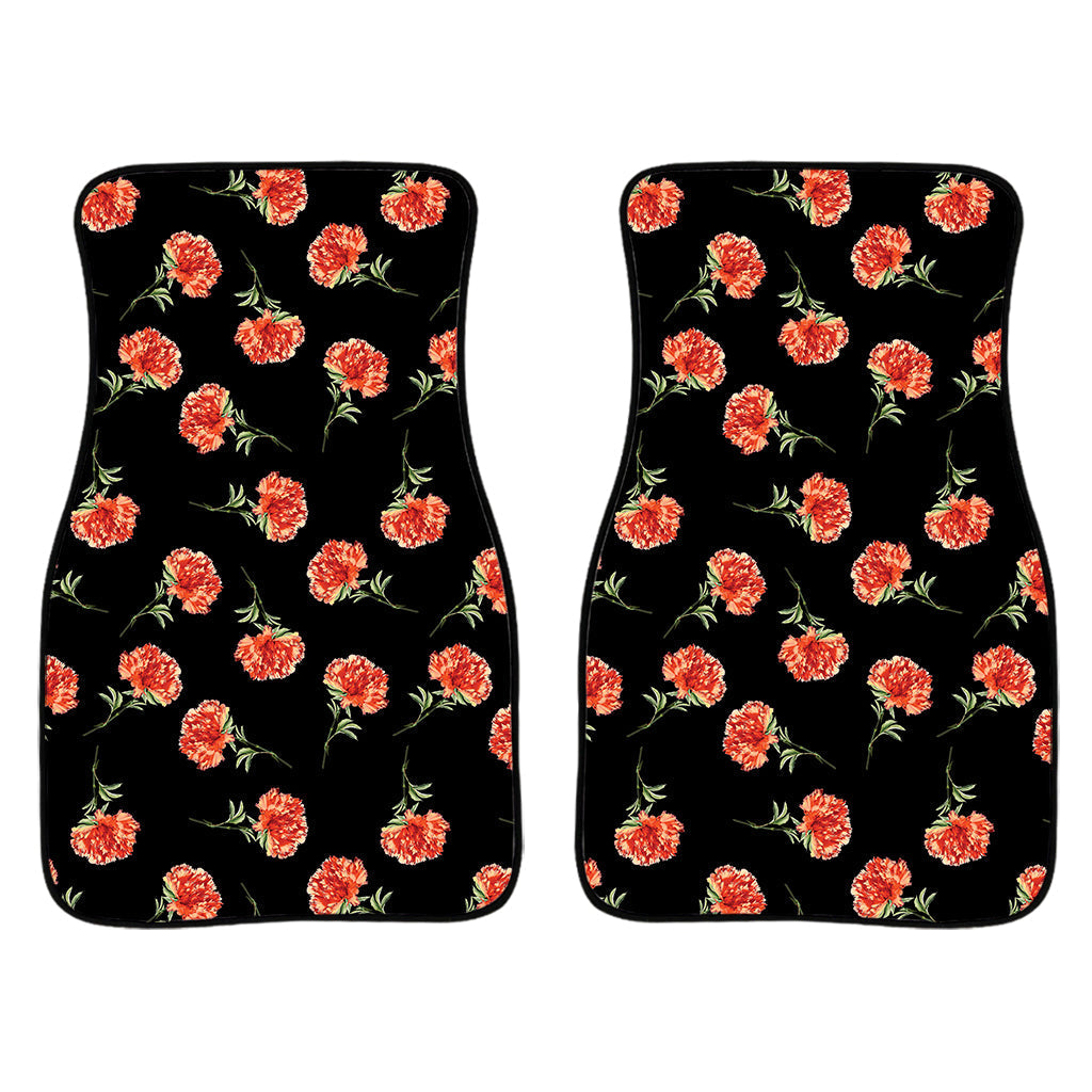 Watercolor Carnation Pattern Print Front And Back Car Floor Mats/ Front Car Mat