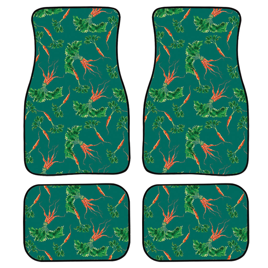 Watercolor Carrot Pattern Print Front And Back Car Floor Mats/ Front Car Mat