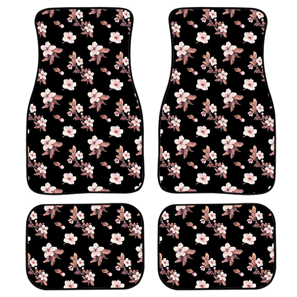 Watercolor Cherry Blossom Pattern Print Front And Back Car Floor Mats/ Front Car Mat