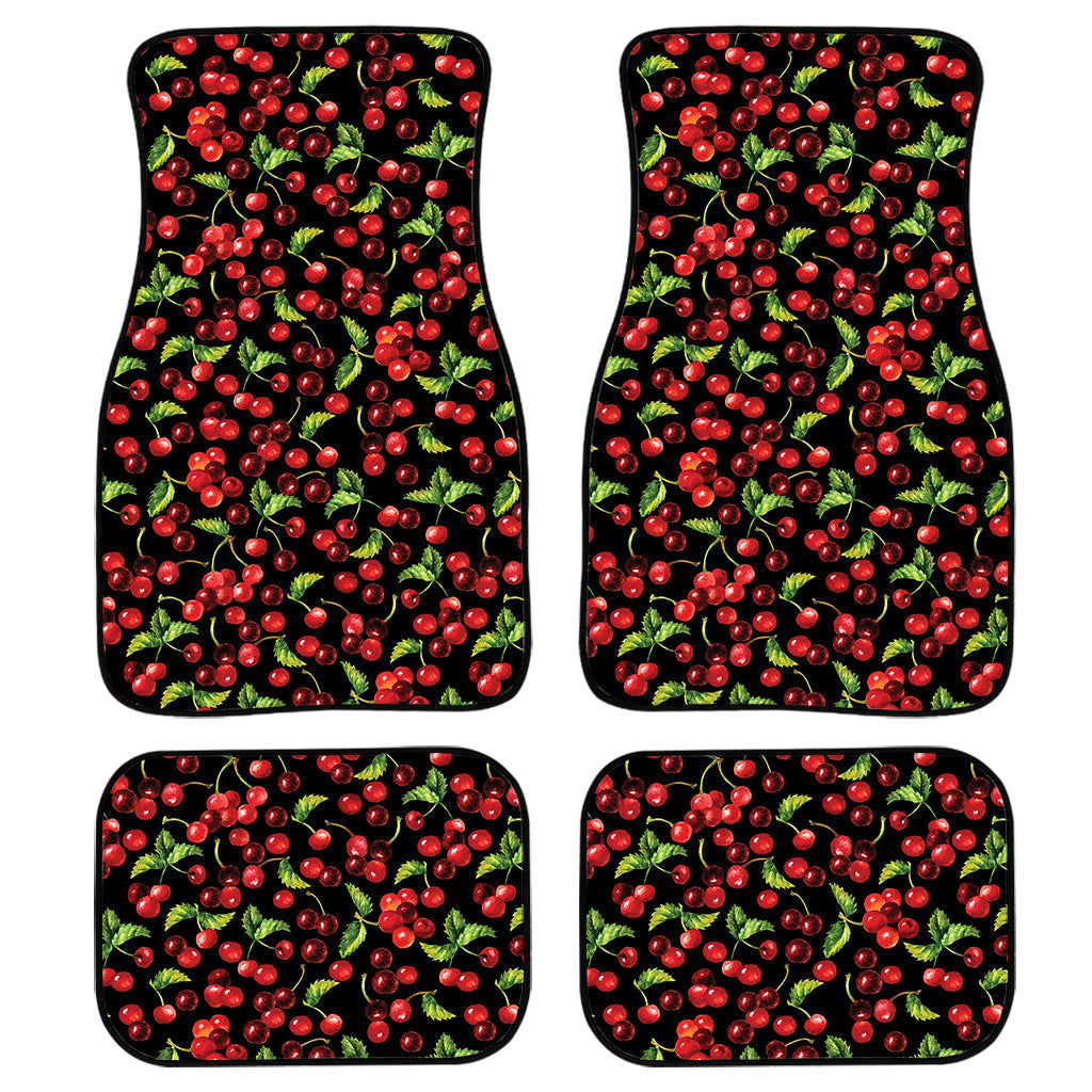 Watercolor Cherry Pattern Print Front And Back Car Floor Mats/ Front Car Mat