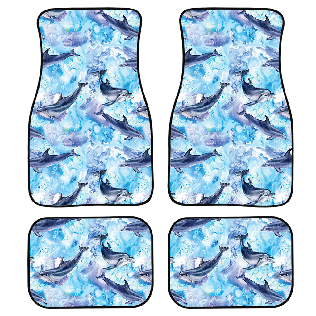 Watercolor Dolphin In The Sea Print Front And Back Car Floor Mats/ Front Car Mat