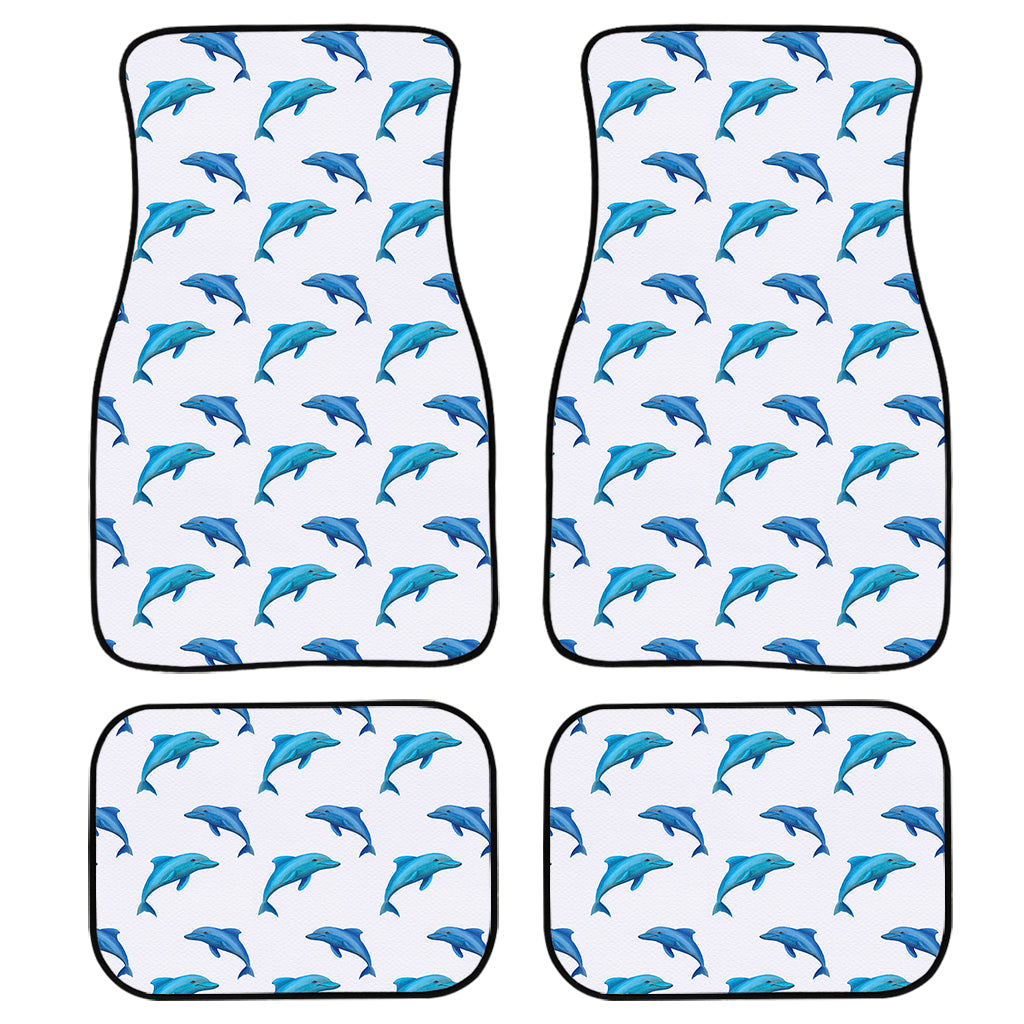 Watercolor Dolphin Pattern Print Front And Back Car Floor Mats/ Front Car Mat