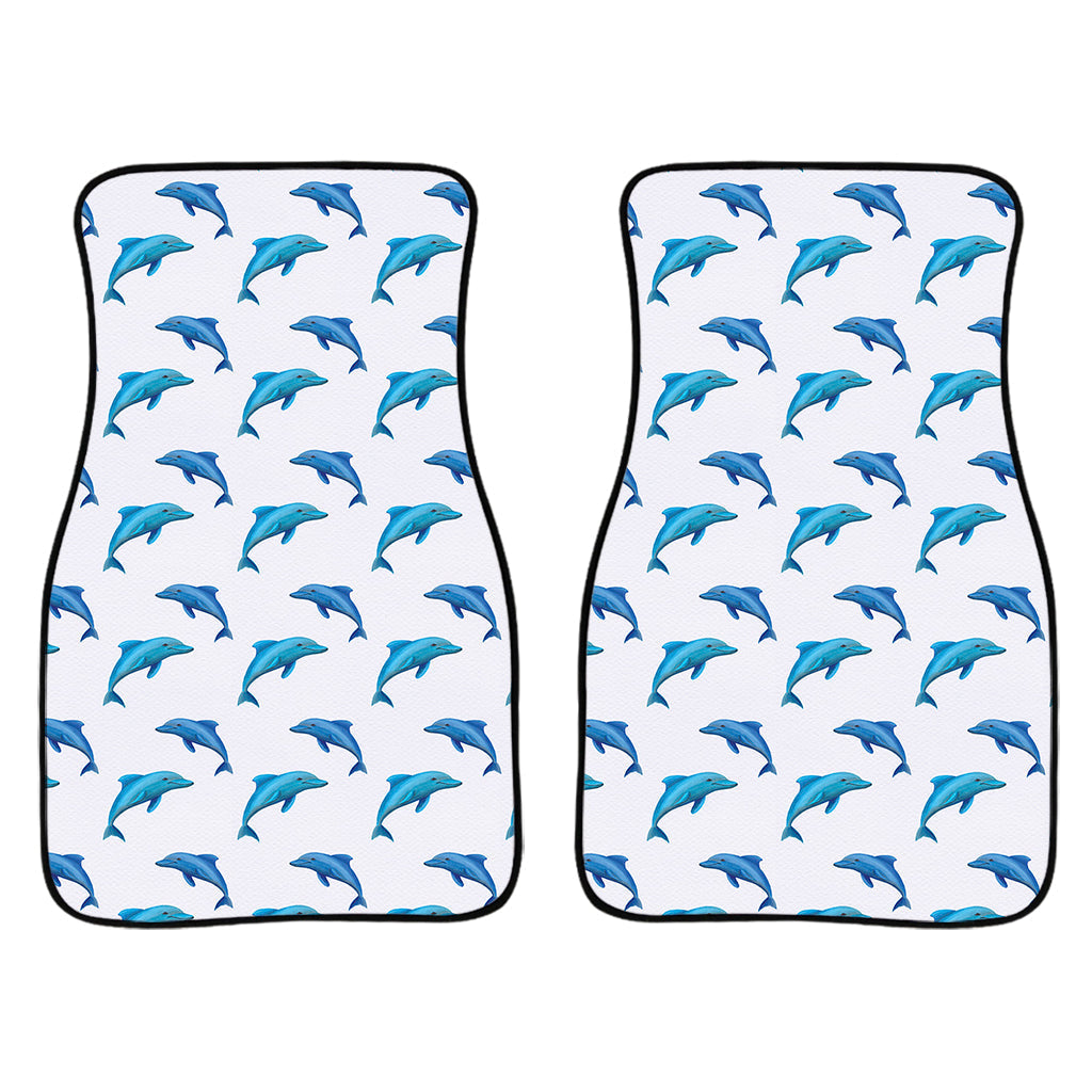 Watercolor Dolphin Pattern Print Front And Back Car Floor Mats/ Front Car Mat