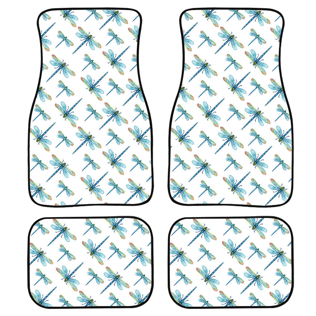 Watercolor Dragonfly Pattern Print Front And Back Car Floor Mats/ Front Car Mat