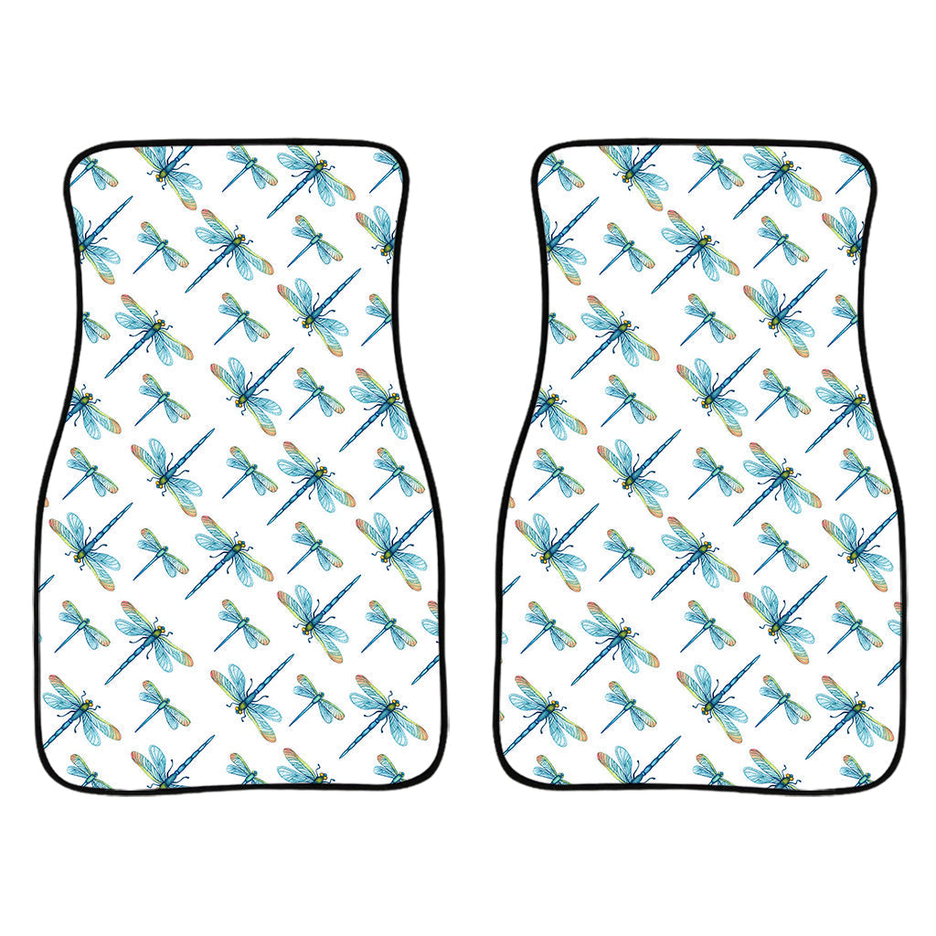 Watercolor Dragonfly Pattern Print Front And Back Car Floor Mats/ Front Car Mat