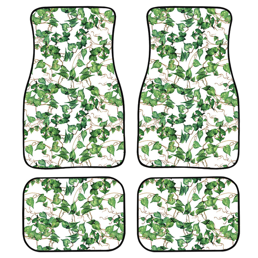 Watercolor Ivy Leaf Pattern Print Front And Back Car Floor Mats/ Front Car Mat