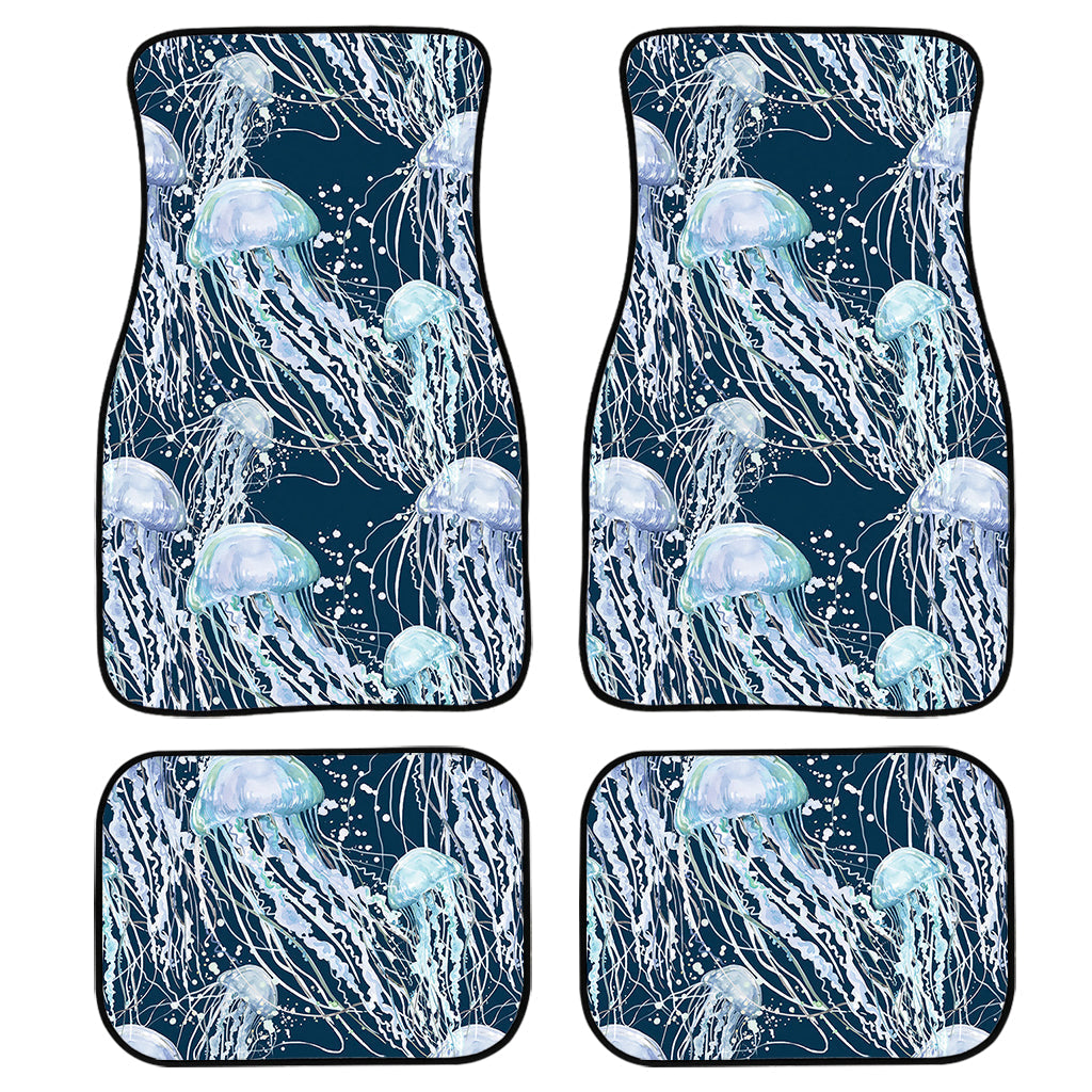 Watercolor Jellyfish Pattern Print Front And Back Car Floor Mats/ Front Car Mat
