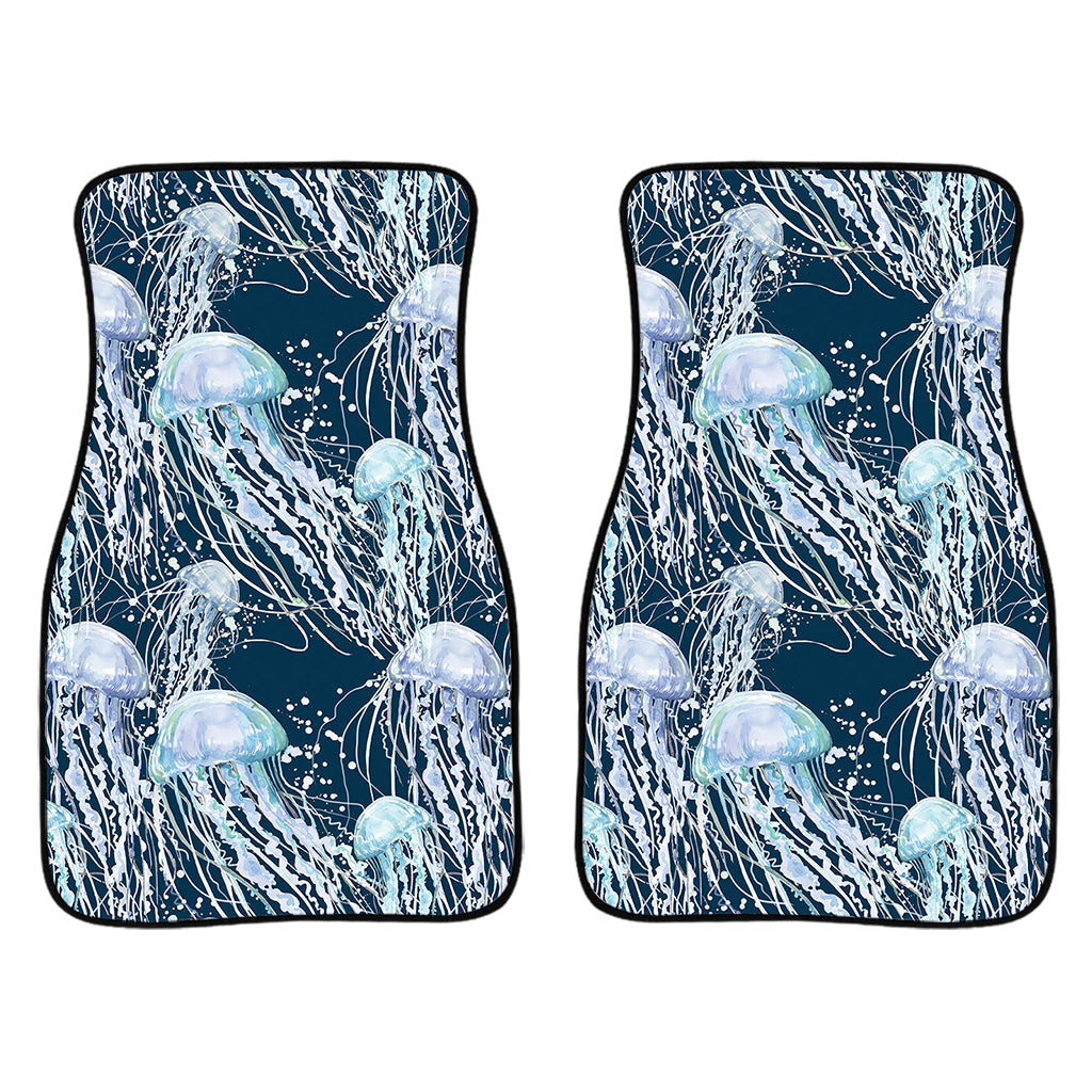 Watercolor Jellyfish Pattern Print Front And Back Car Floor Mats/ Front Car Mat