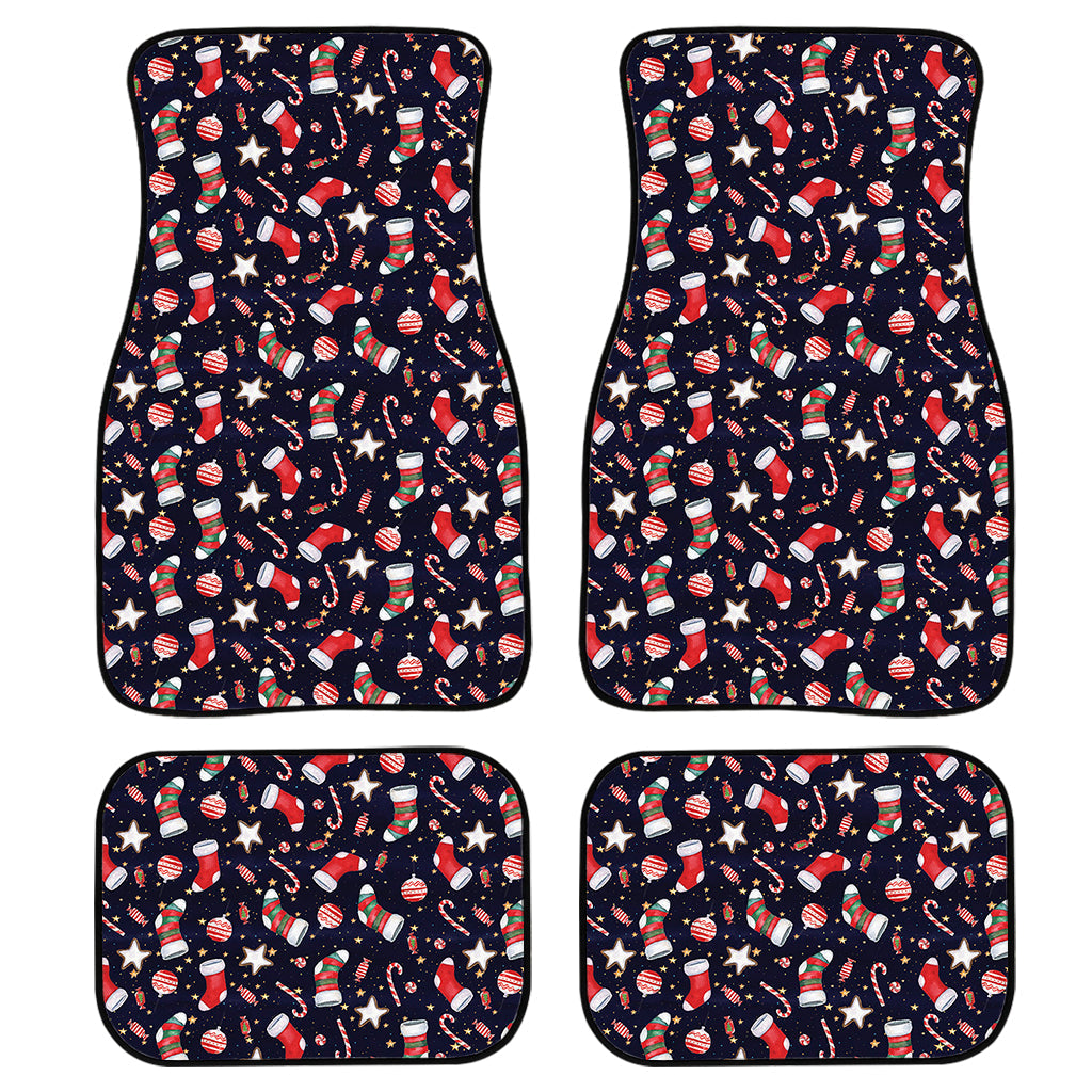 Watercolor Merry Christmas Pattern Print Front And Back Car Floor Mats/ Front Car Mat