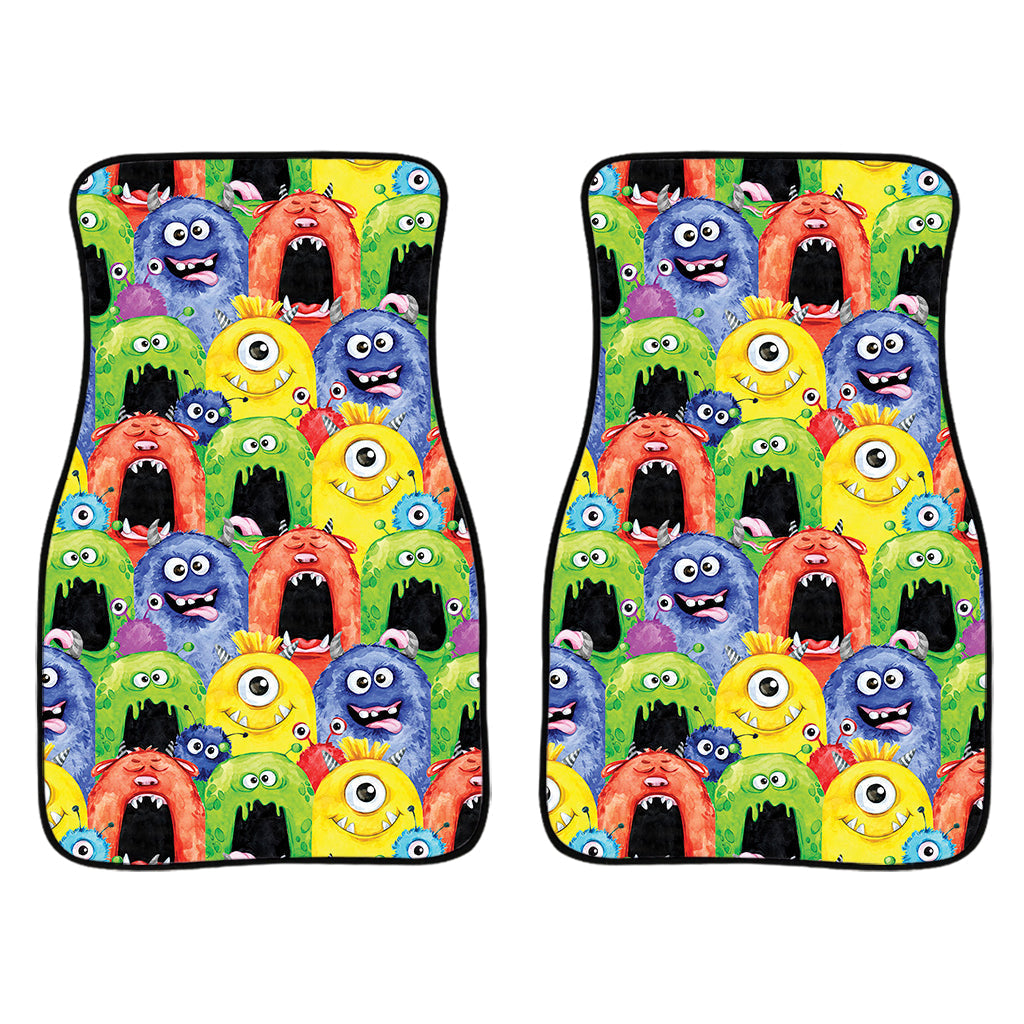 Watercolor Monster Pattern Print Front And Back Car Floor Mats/ Front Car Mat
