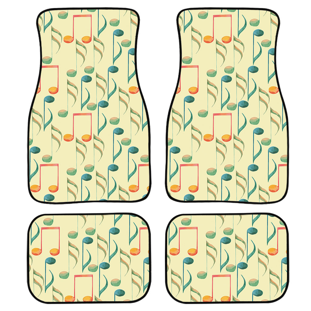 Watercolor Music Notes Pattern Print Front And Back Car Floor Mats/ Front Car Mat
