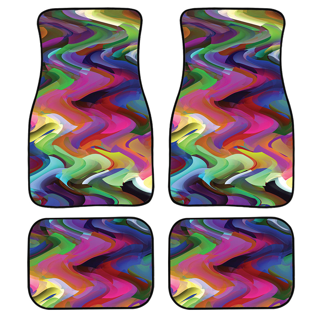 Watercolor Psychedelic Print Front And Back Car Floor Mats/ Front Car Mat