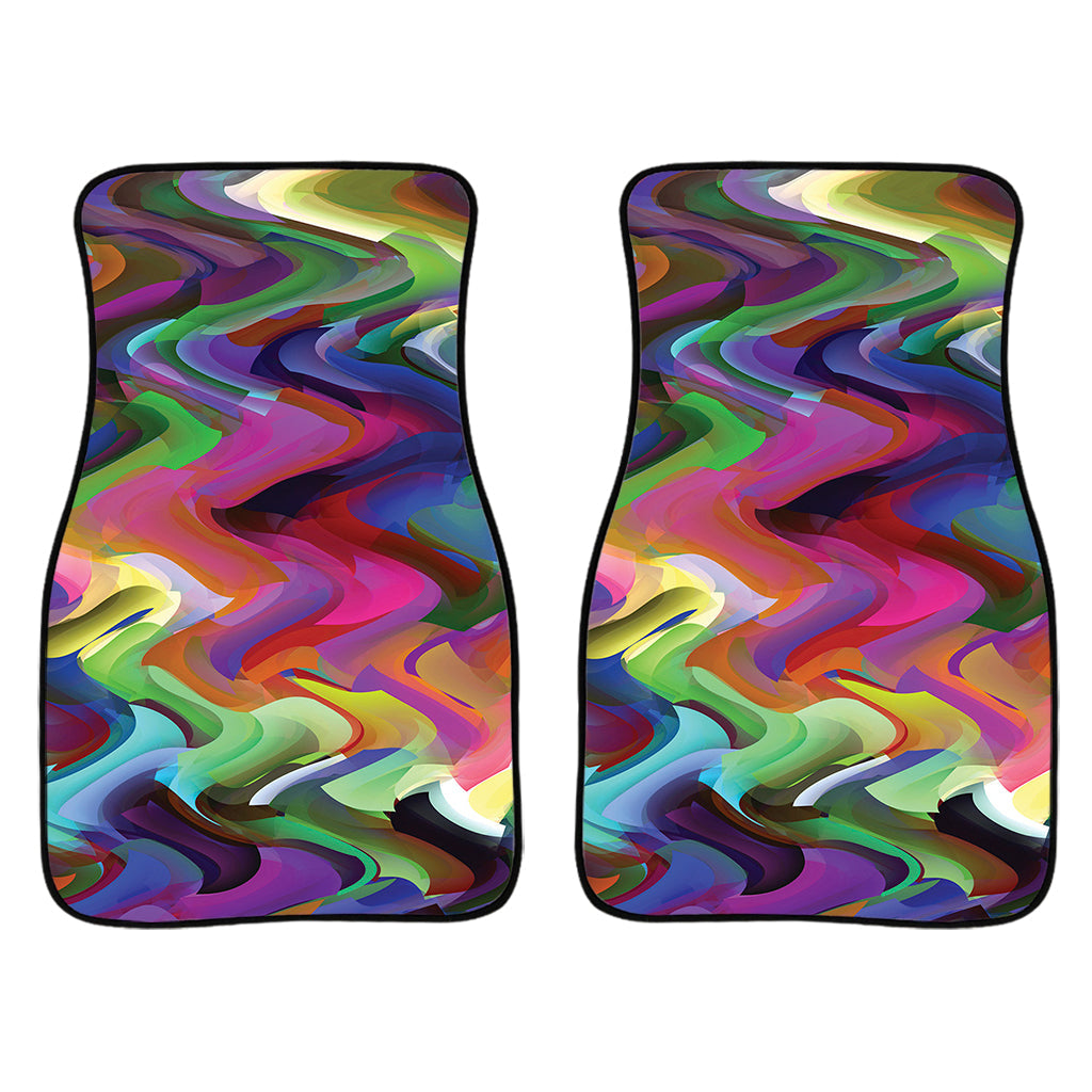 Watercolor Psychedelic Print Front And Back Car Floor Mats/ Front Car Mat