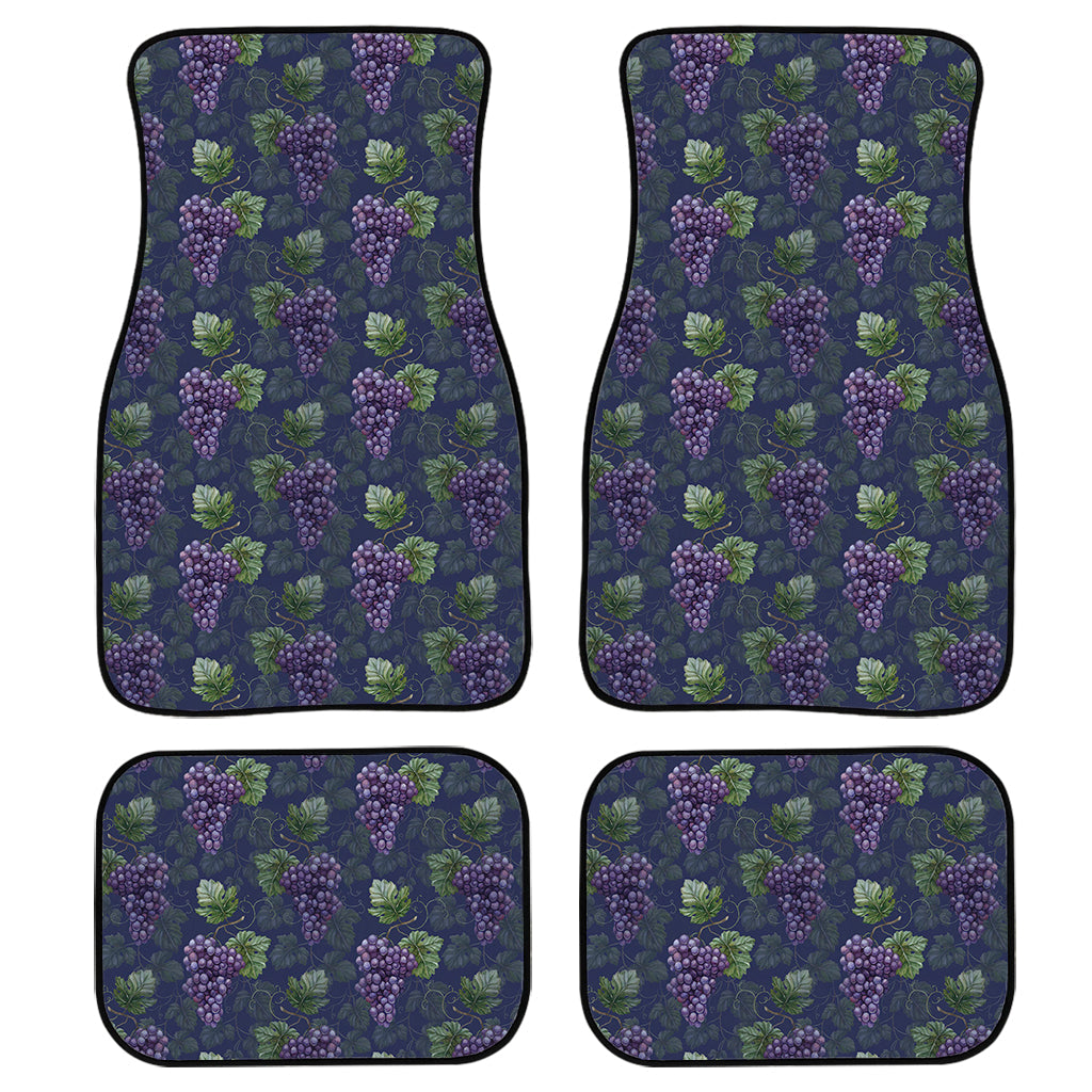 Watercolor Purple Grapes Pattern Print Front And Back Car Floor Mats/ Front Car Mat