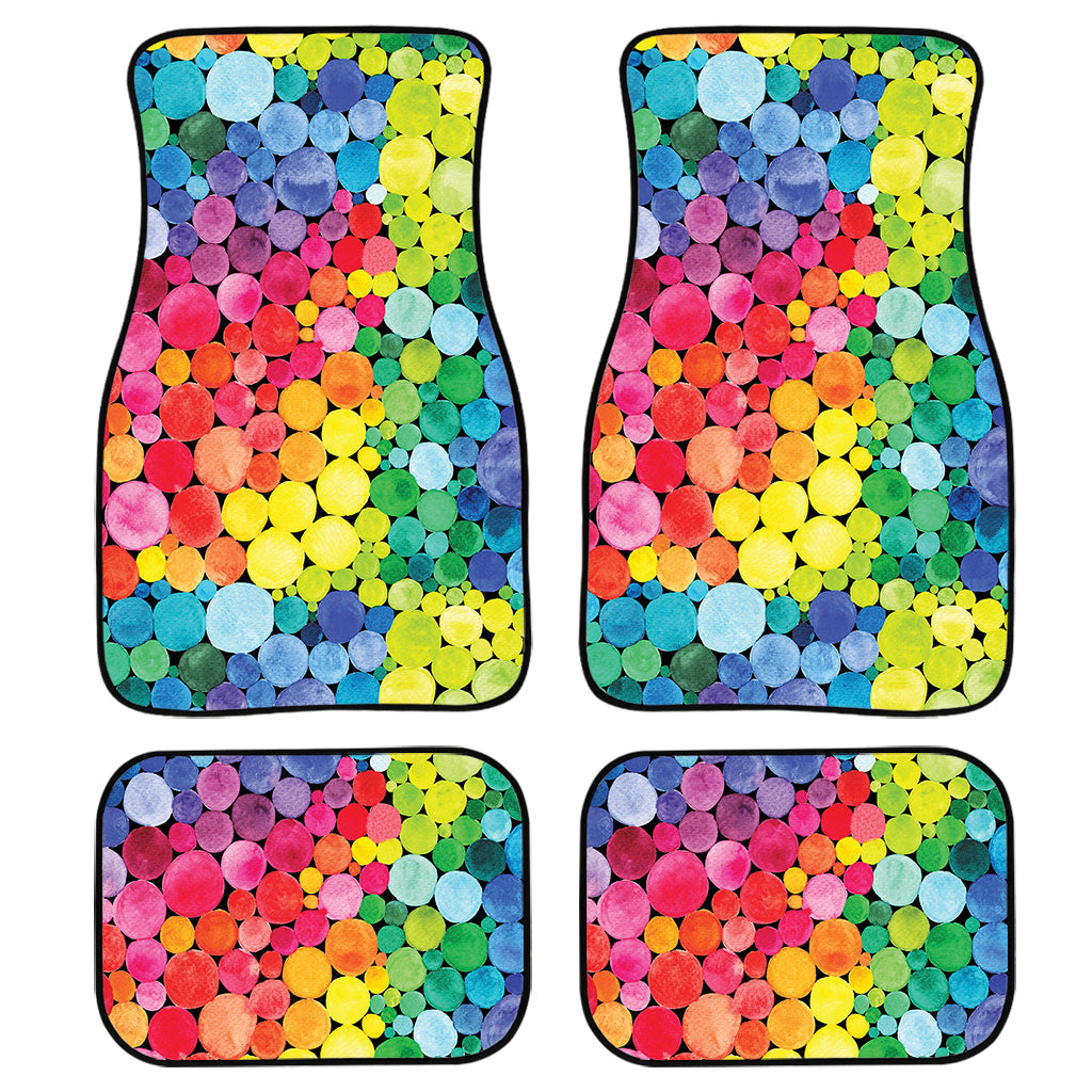 Watercolor Rainbow Pattern Print Front And Back Car Floor Mats/ Front Car Mat