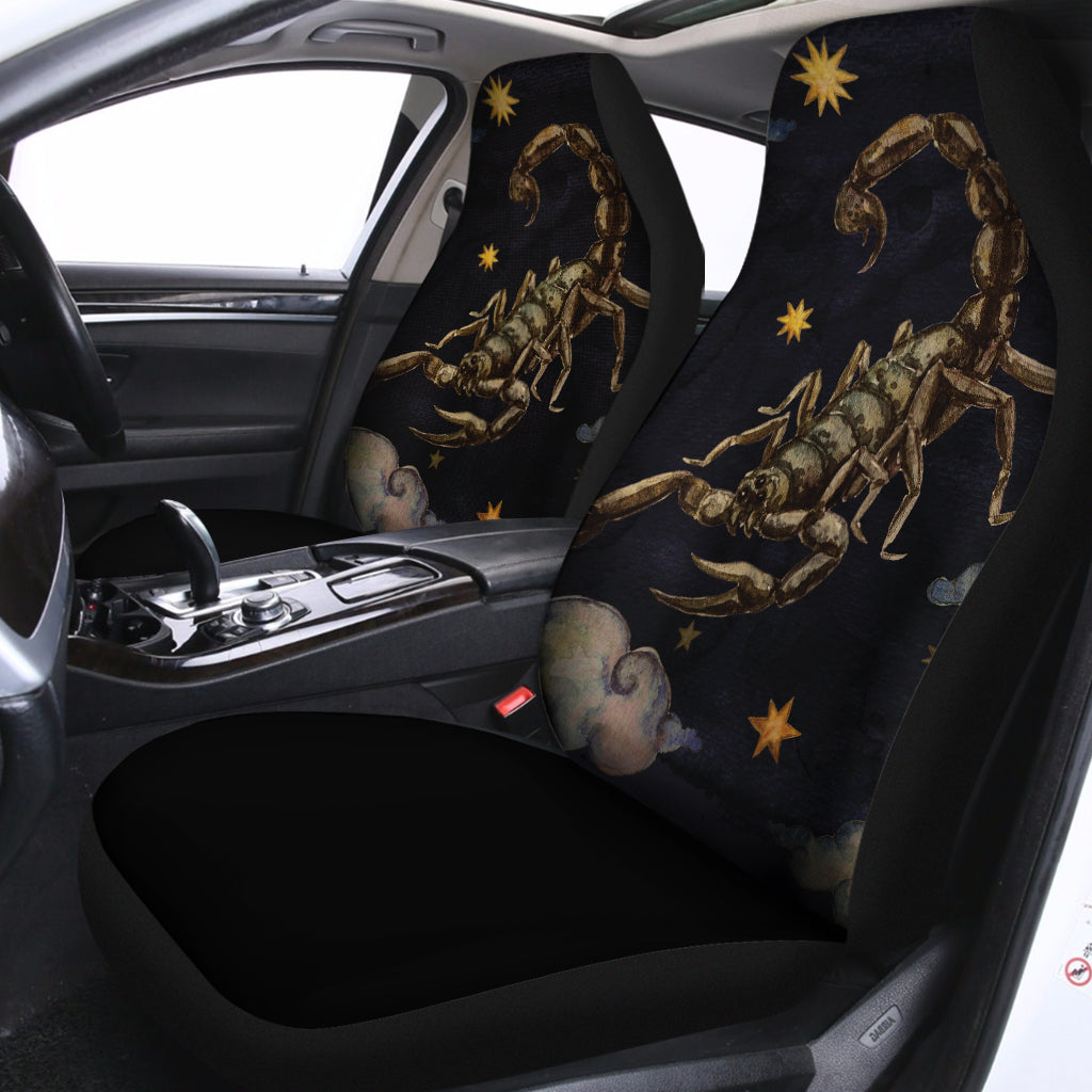Watercolor Scorpio Zodiac Sign Print Universal Fit Car Seat Covers