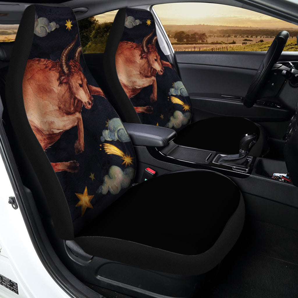Watercolor Taurus Zodiac Sign Print Universal Fit Car Seat Covers