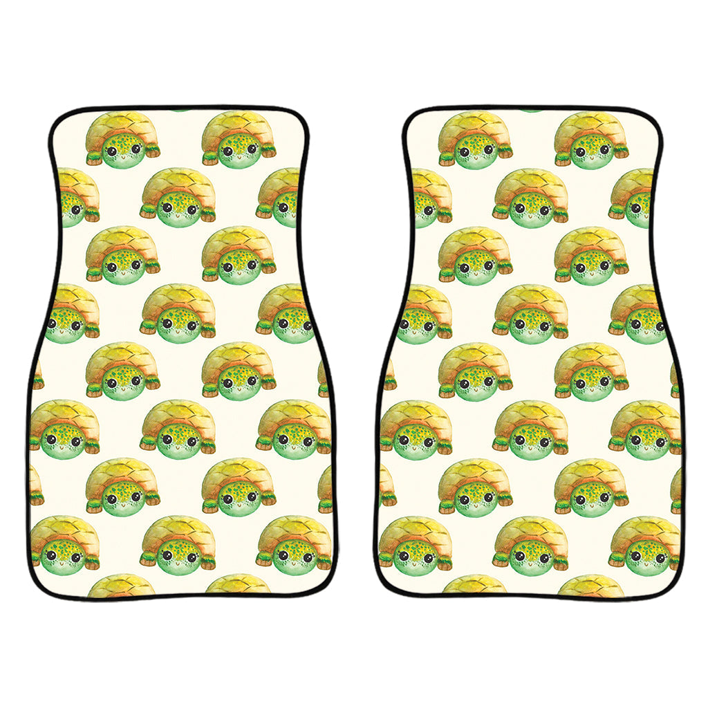 Watercolor Turtle Pattern Print Front And Back Car Floor Mats/ Front Car Mat