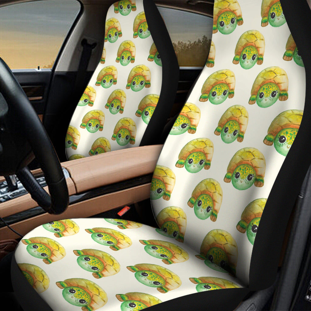 Watercolor Turtle Pattern Print Universal Fit Car Seat Covers