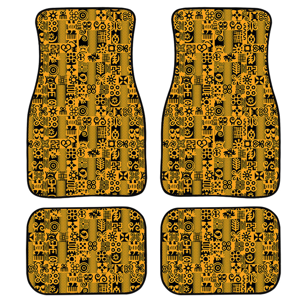 West African Adinkra Tribe Symbols Front And Back Car Floor Mats/ Front Car Mat