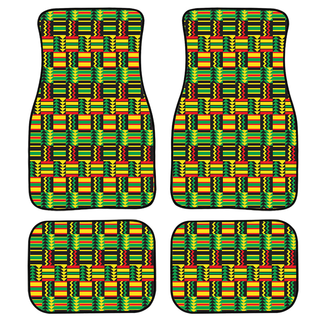 West African Kente Tribal Pattern Print Front And Back Car Floor Mats/ Front Car Mat