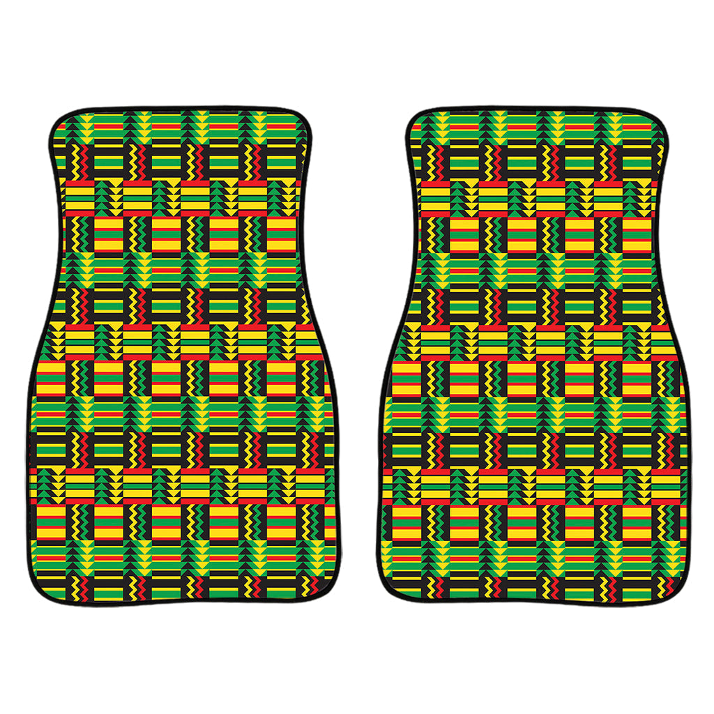 West African Kente Tribal Pattern Print Front And Back Car Floor Mats/ Front Car Mat