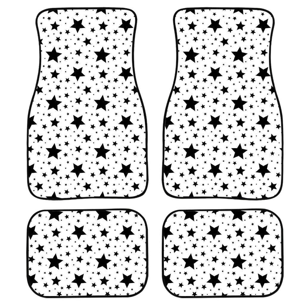 White And Black Star Pattern Print Front And Back Car Floor Mats/ Front Car Mat