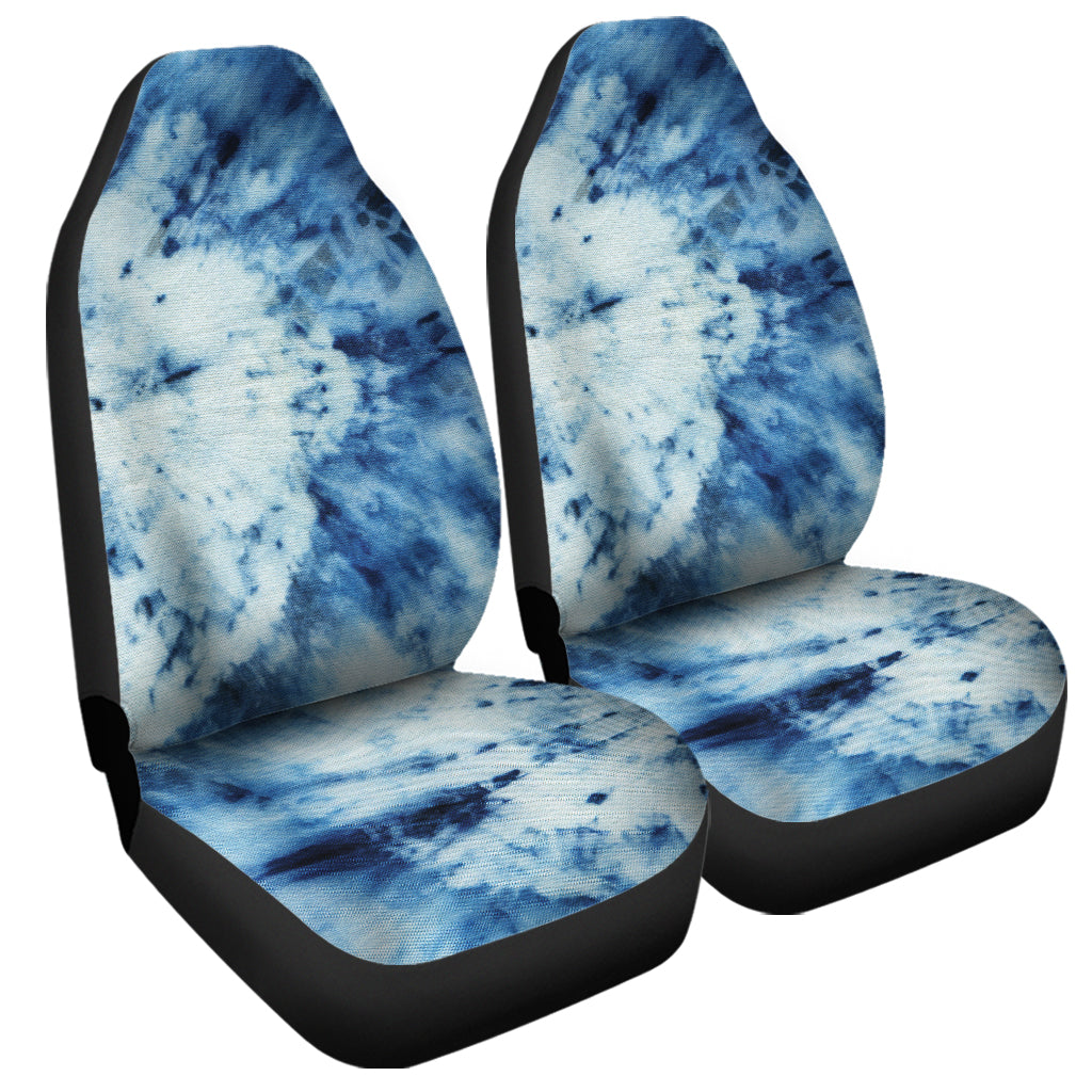 White And Blue Tie Dye Print Universal Fit Car Seat Covers