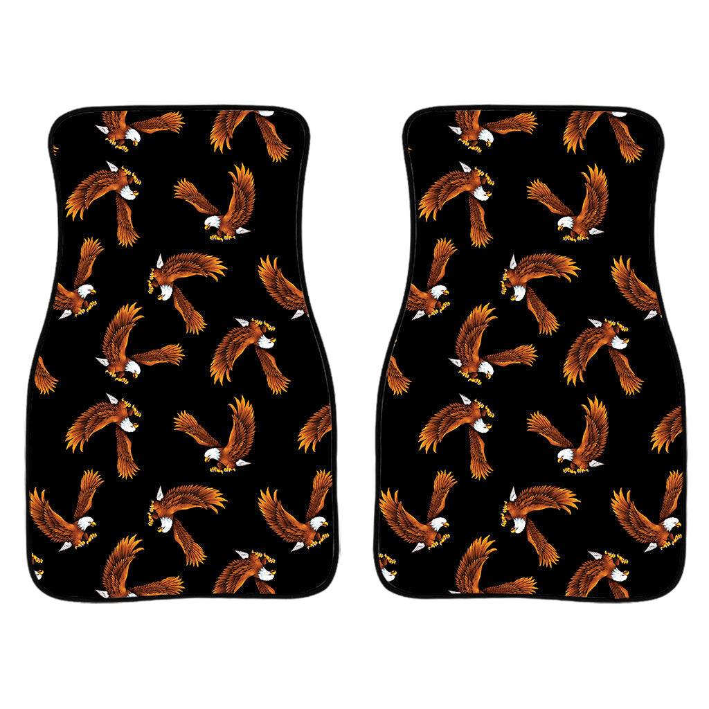 White And Brown Eagle Pattern Print Front And Back Car Floor Mats/ Front Car Mat