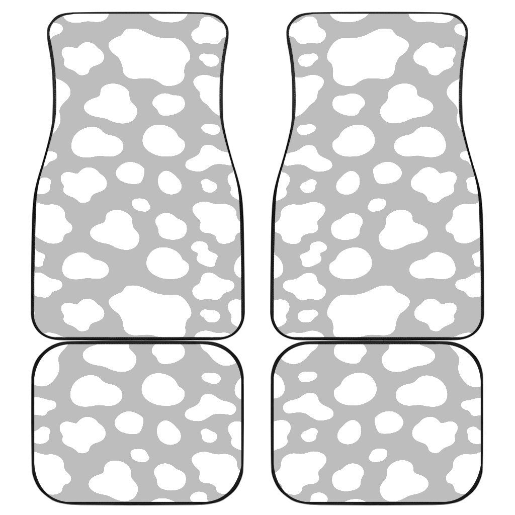 White And Grey Cow Print Front And Back Car Floor Mats/ Front Car Mat