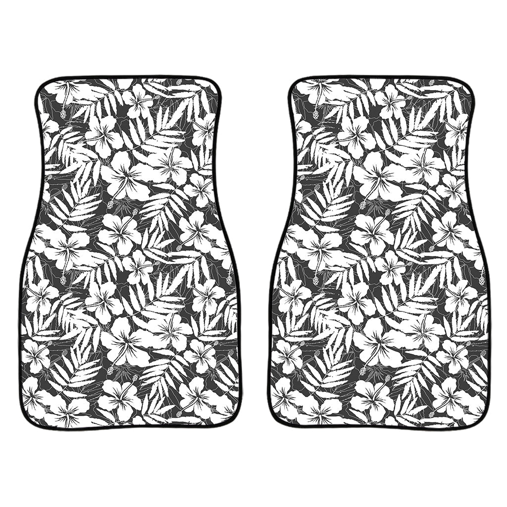 White And Grey Hawaiian Pattern Print Front And Back Car Floor Mats/ Front Car Mat
