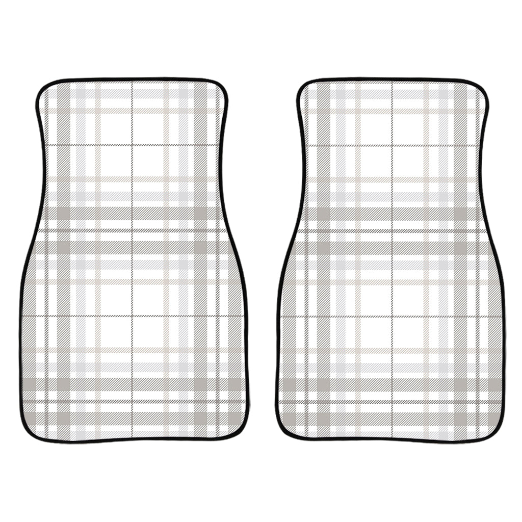 White And Grey Plaid Pattern Print Front And Back Car Floor Mats/ Front Car Mat