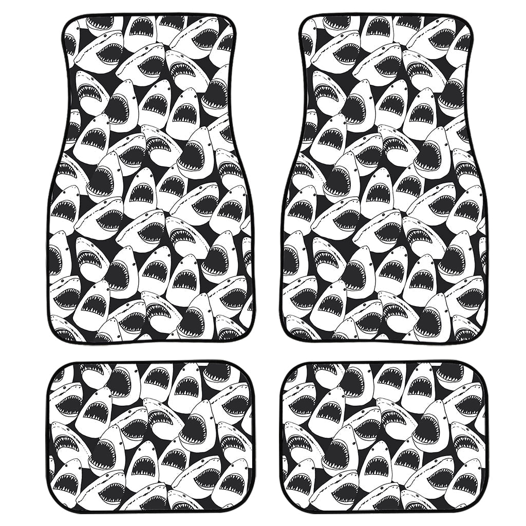 White And Grey Shark Pattern Print Front And Back Car Floor Mats/ Front Car Mat