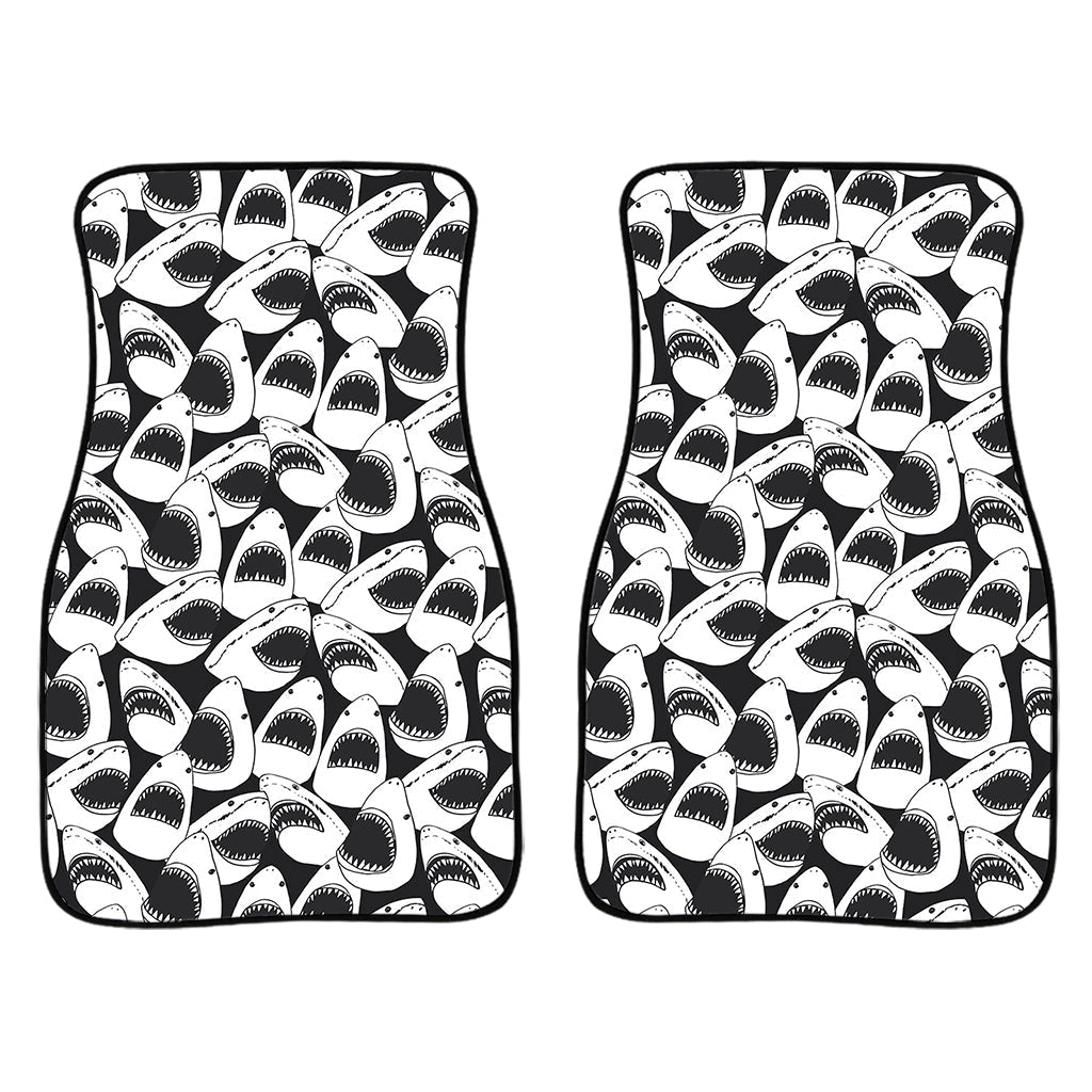 White And Grey Shark Pattern Print Front And Back Car Floor Mats/ Front Car Mat