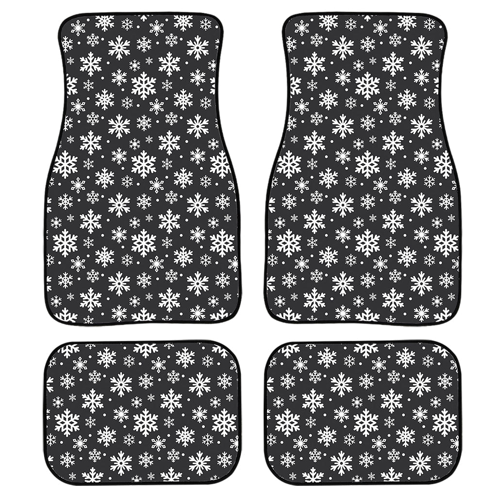 White And Grey Snowflake Pattern Print Front And Back Car Floor Mats/ Front Car Mat
