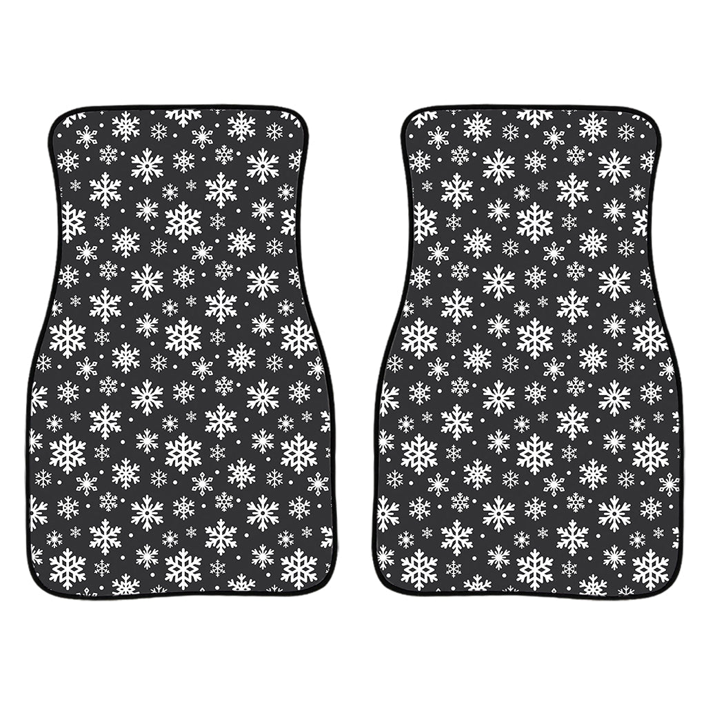 White And Grey Snowflake Pattern Print Front And Back Car Floor Mats/ Front Car Mat