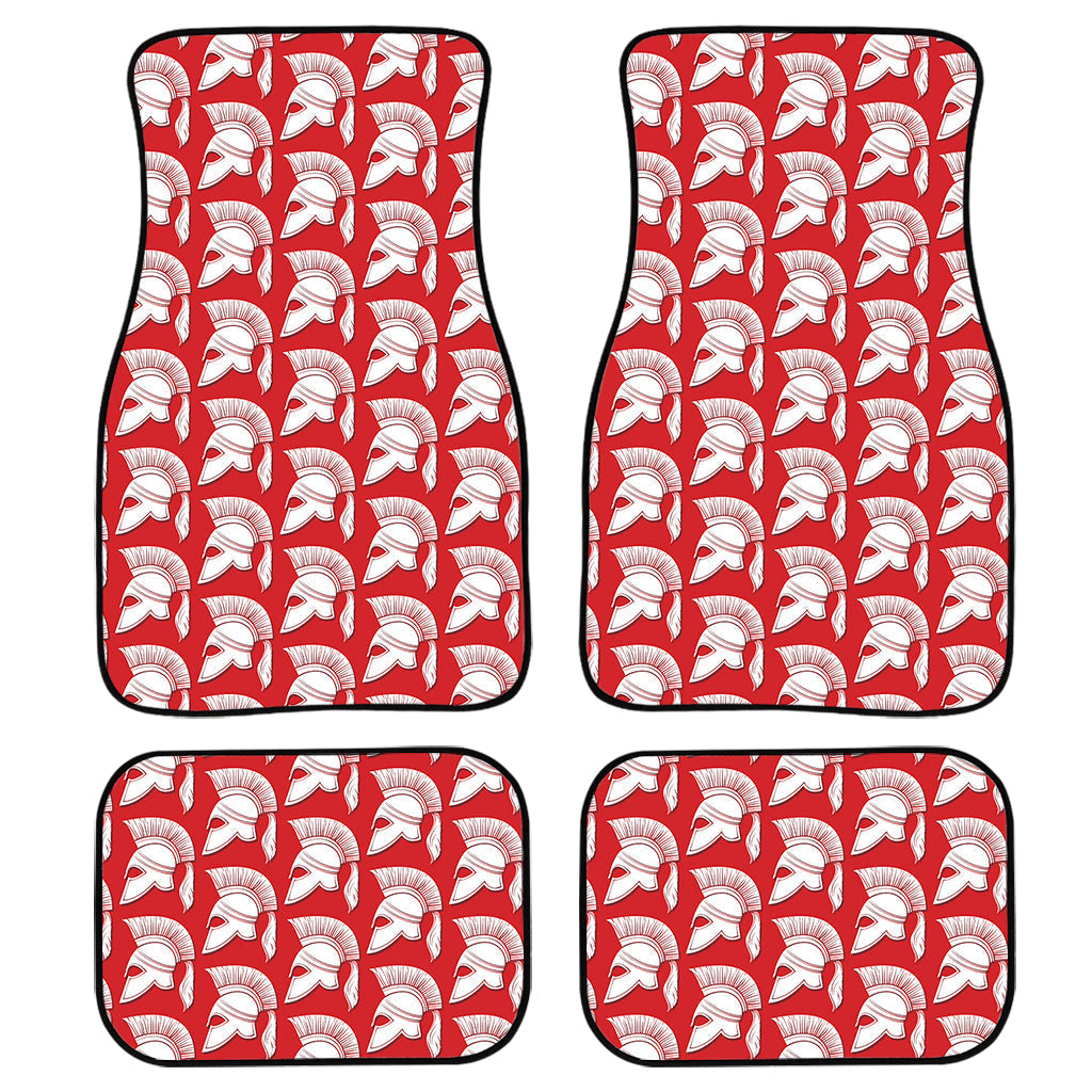 White And Red Spartan Pattern Print Front And Back Car Floor Mats/ Front Car Mat