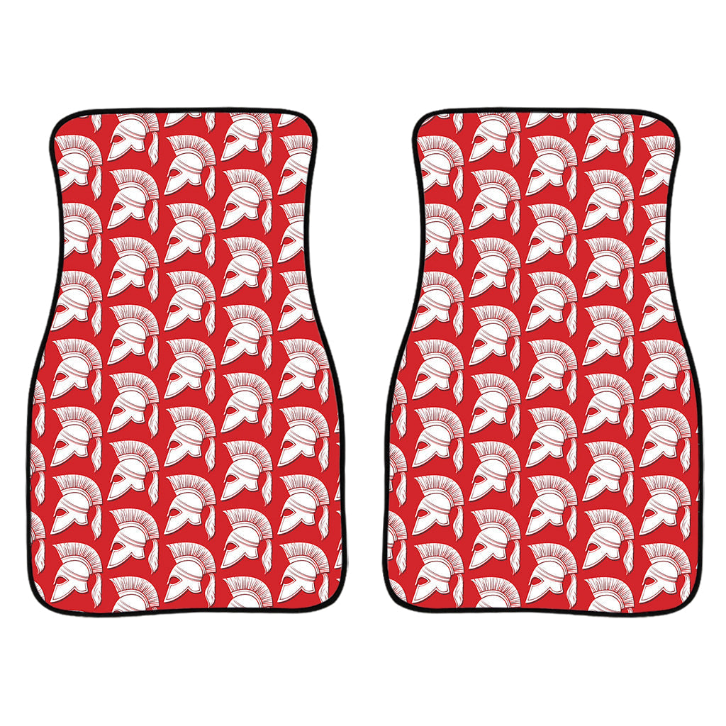 White And Red Spartan Pattern Print Front And Back Car Floor Mats/ Front Car Mat
