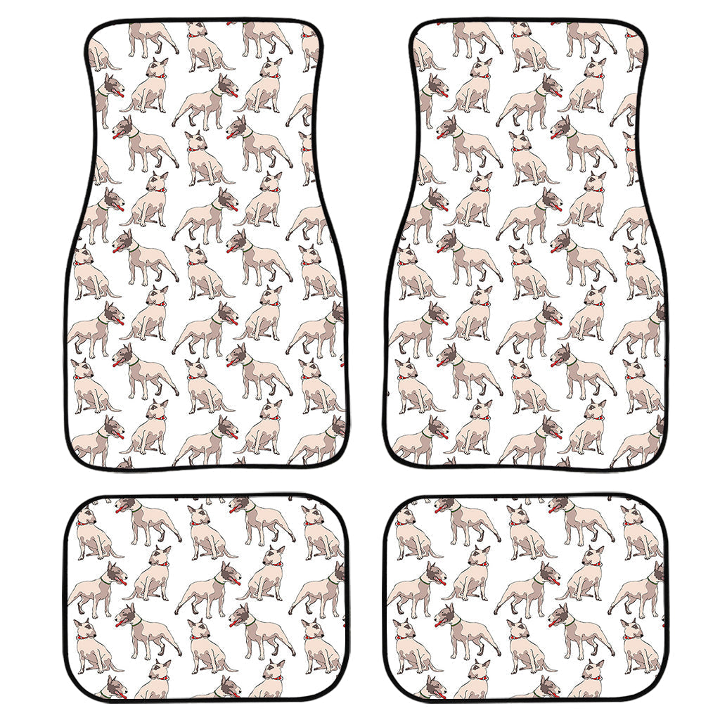 White Bull Terrier Pattern Print Front And Back Car Floor Mats/ Front Car Mat