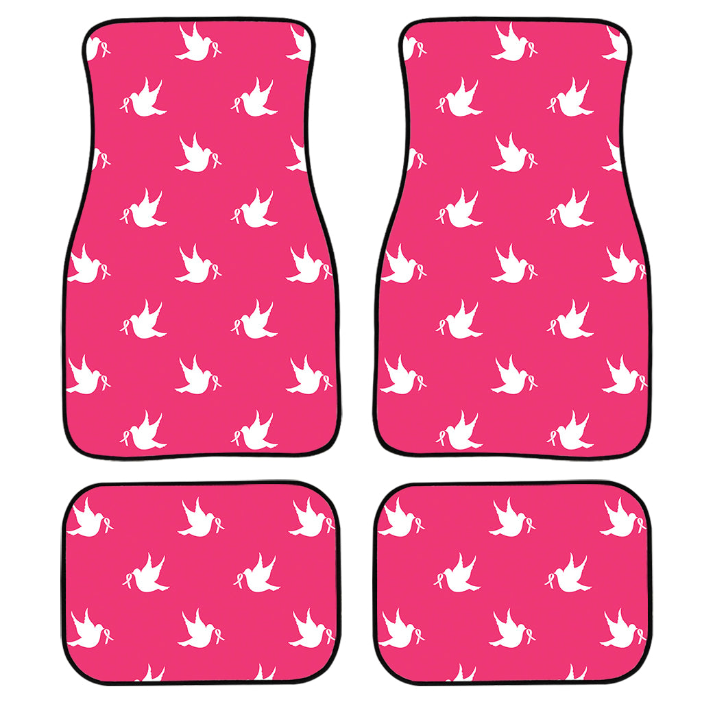 White Dove Breast Cancer Pattern Print Front And Back Car Floor Mats/ Front Car Mat