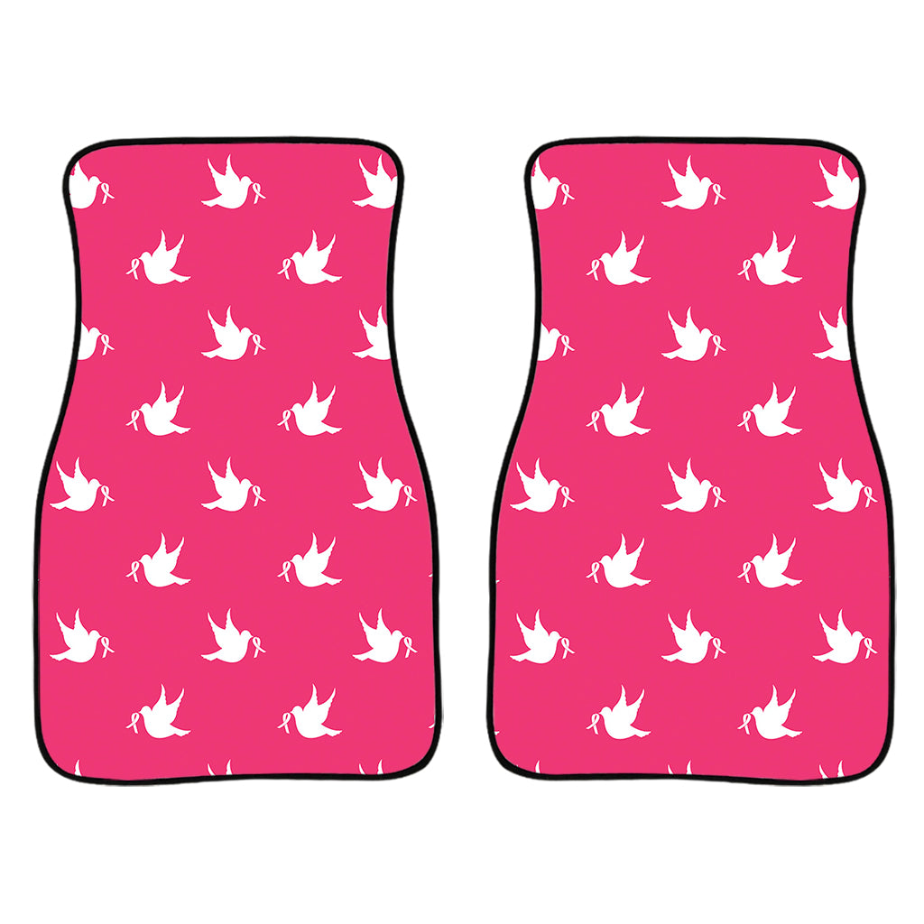 White Dove Breast Cancer Pattern Print Front And Back Car Floor Mats/ Front Car Mat