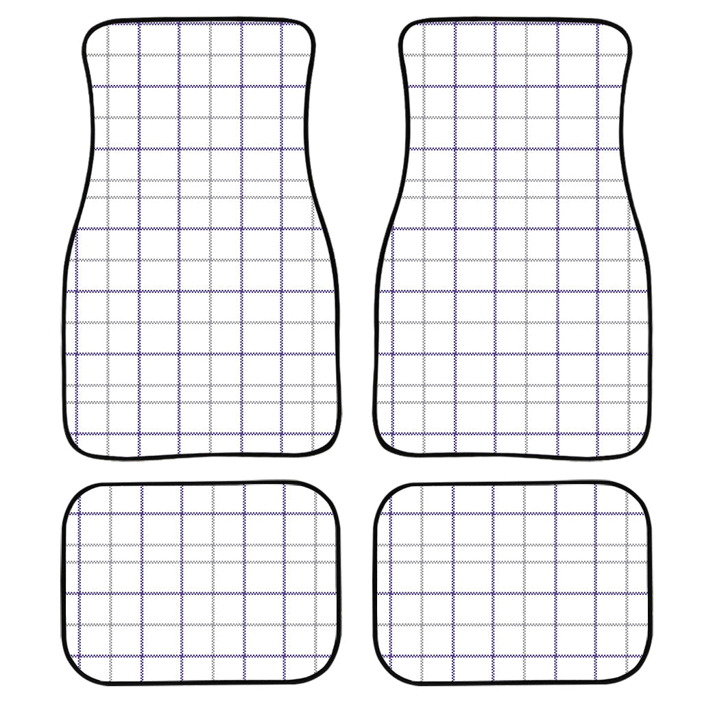 White Grey And Purple Tattersall Print Front And Back Car Floor Mats/ Front Car Mat