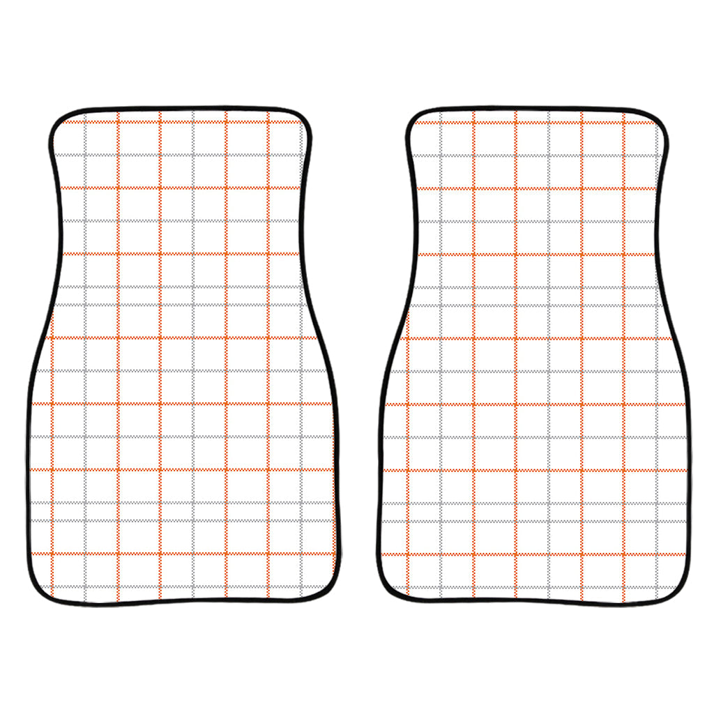 White Halloween Tattersall Pattern Print Front And Back Car Floor Mats/ Front Car Mat