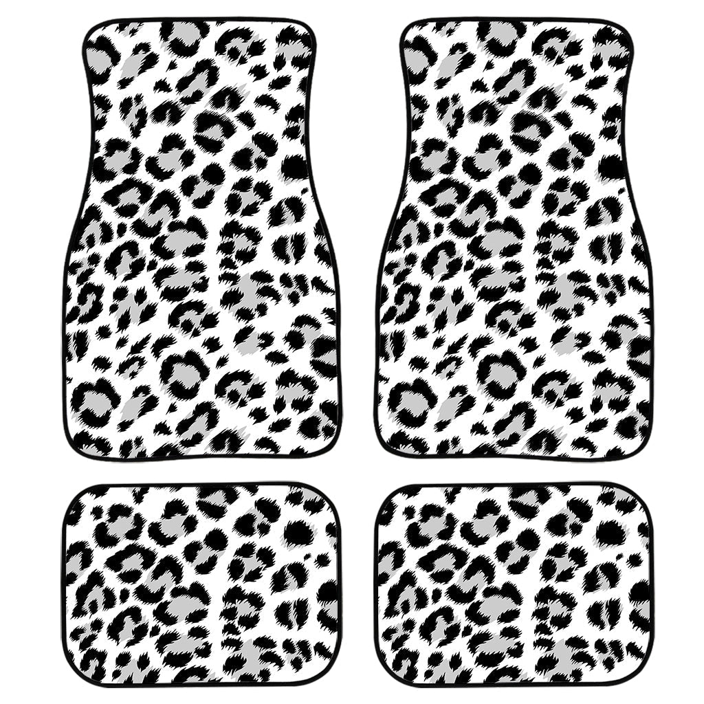 White Leopard Print Front And Back Car Floor Mats/ Front Car Mat