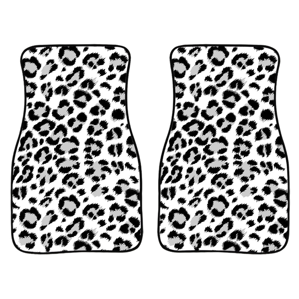 White Leopard Print Front And Back Car Floor Mats/ Front Car Mat