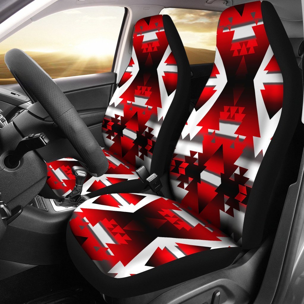 White Red Aztec Triangle Universal Fit Car Seat Covers