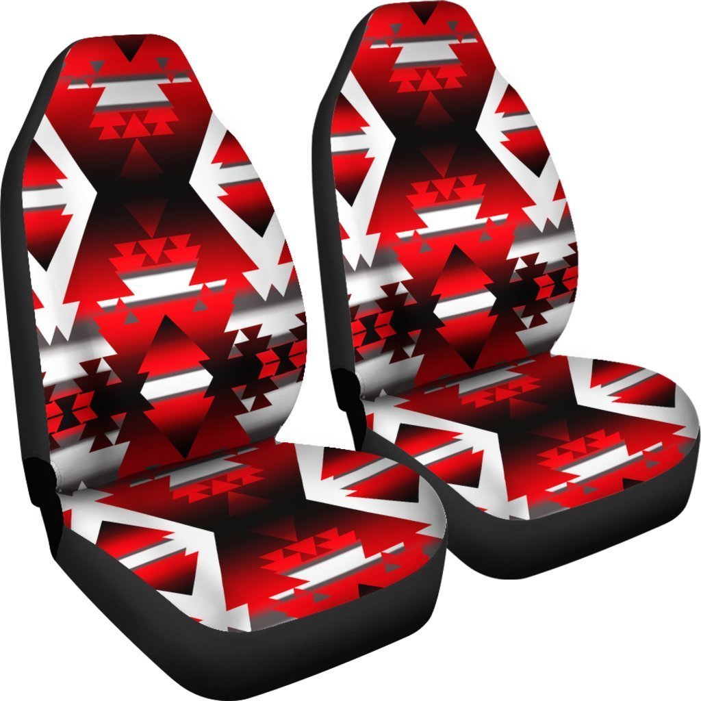 White Red Aztec Triangle Universal Fit Car Seat Covers